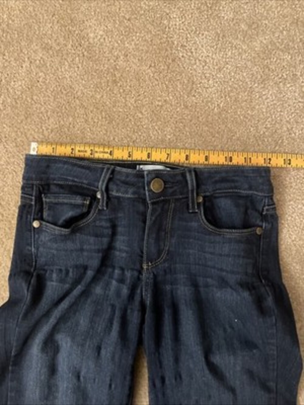 Paige Women's Verdugo Ankle Skinny Jeans Size 24 Dark Wash Stretch Denim - Picture 6 of 8